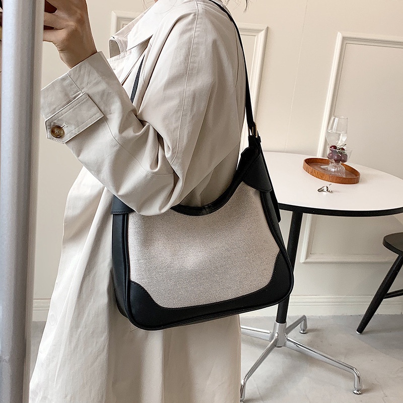 Túi đeo vai vải canvas cỡ lớn thời trang mùa hè duyên dáng dành cho nữ 2021