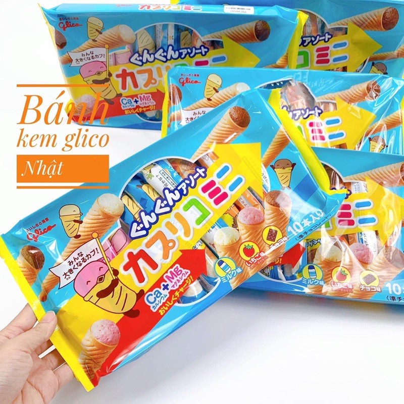 Bánh ốc quế Glico Nhật (gói 10 cây) 1y+