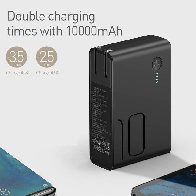 Pin Sạc Dự Phòng 2in 1 CHT909 Dung Lượng 10000 Mah Power Bank Tích Hợp Củ Sạc Nhanh Với