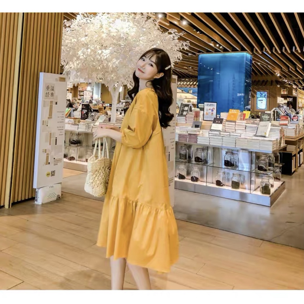 Váy thiết kế, Váy sơ mi cổ bèo đuôi cá cực đẹp xinh xắn | BigBuy360 - bigbuy360.vn