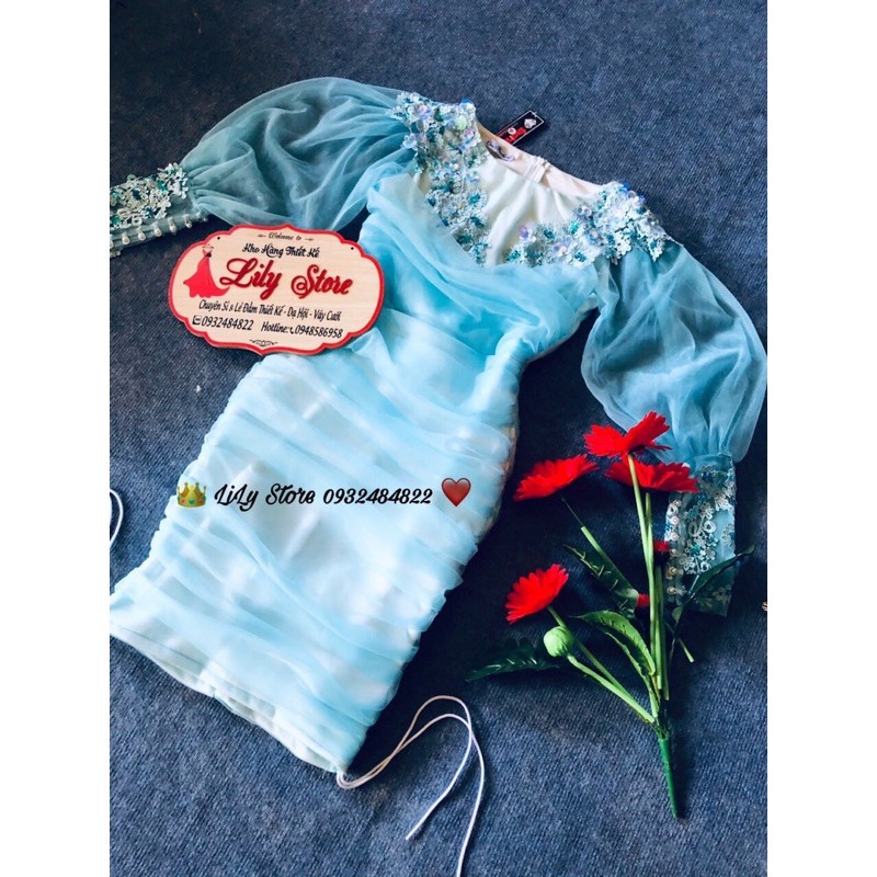 ĐẦM BODY LƯỚI NHÚNG KẾT HOA THÊU 3D