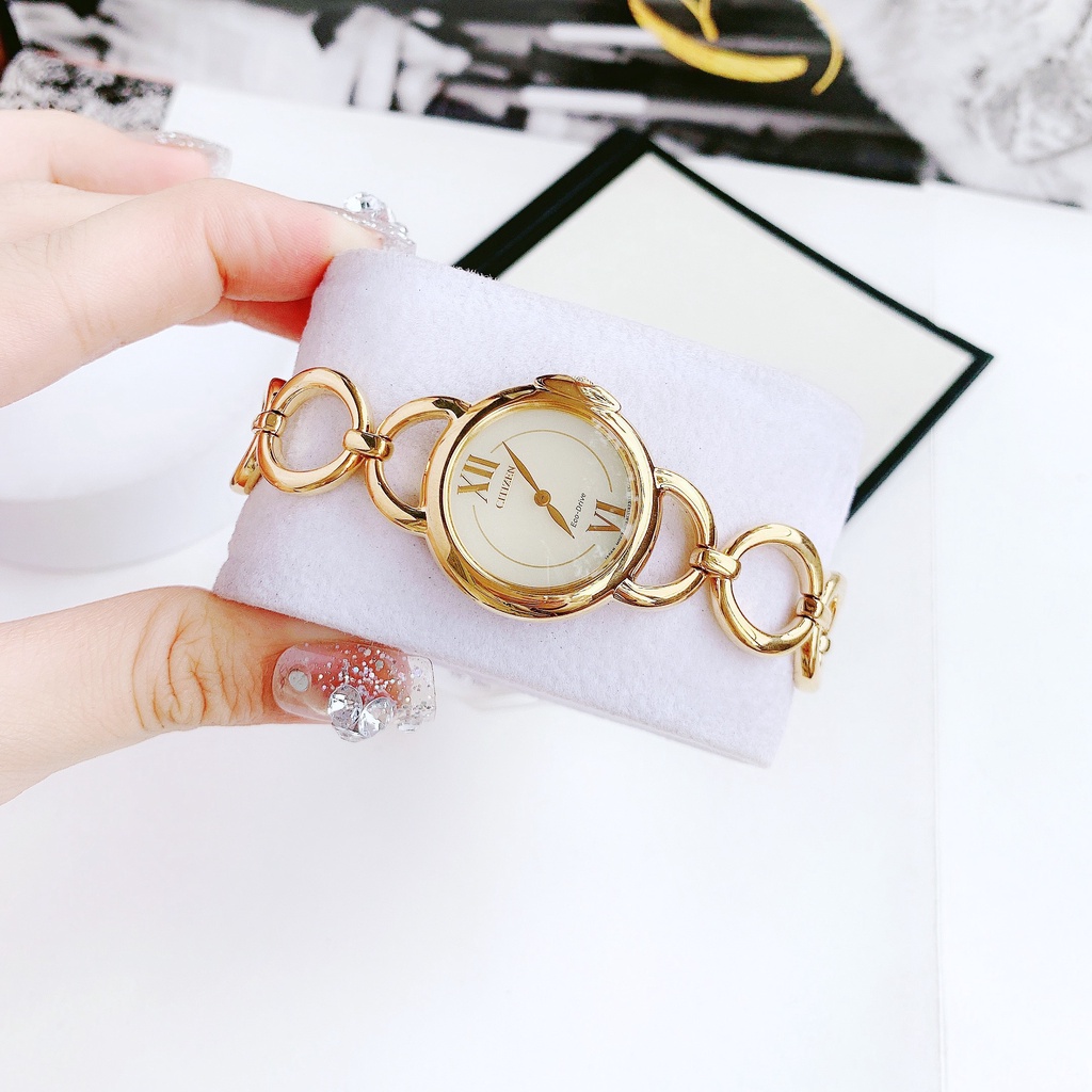 Đồng hồ nữ dây thép Citizen Eco Drive EX1452 53P