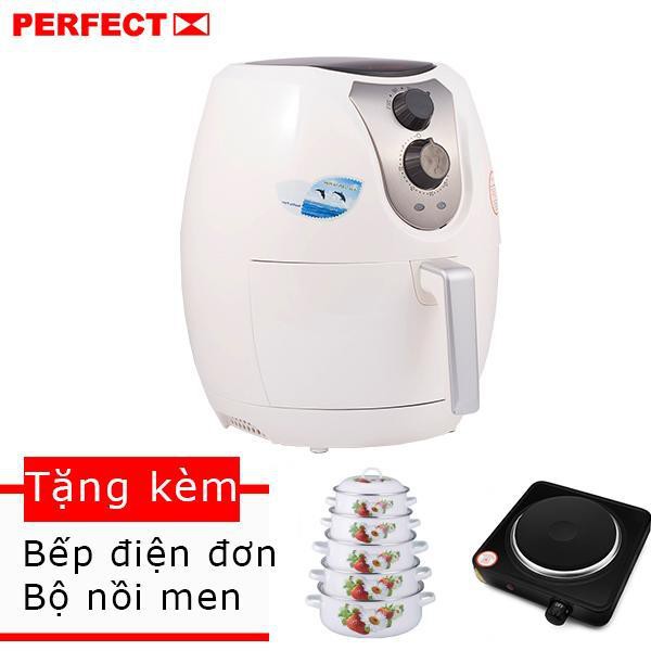 Nồi chiên không dầu Perfect GLA609 4 lít-Tặng Bộ nồi men-Tặng Bếp điện đơn