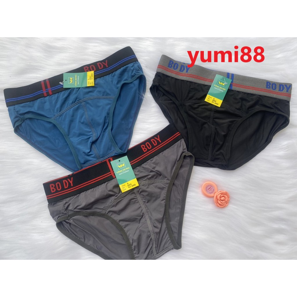 Bộ 3 quần xì nam thun lạnh cao cấp, lưng Body dệt cực đẹp 5cm
