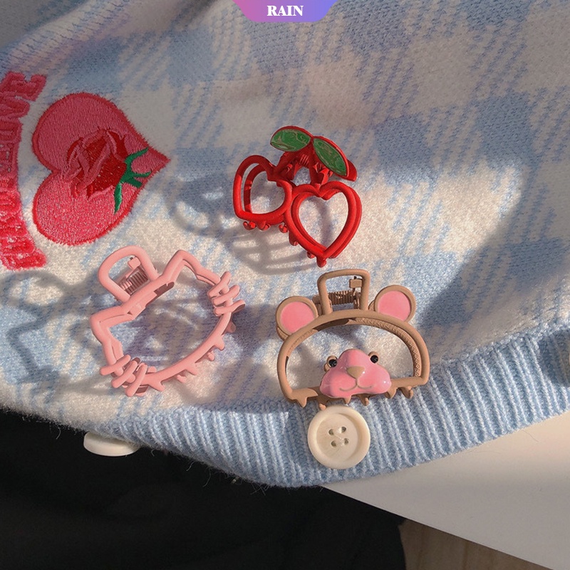 1 Kẹp Tóc Càng Cua Bằng Hợp Kim Hình Học Nhỏ Hello Kitty Gấu Cherry Thời Trang Tiệc Tùng Cho Nữ