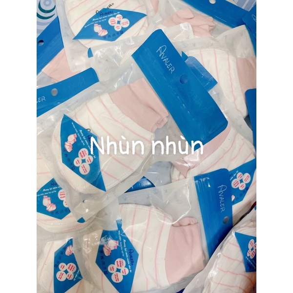 {Nhùn nhùn} {Hà Nam}Set bao tay bao chân Avaler sợi tre gồm 1 đôi bao tay 1 đôi bao chân dành cho trẻ sơ sinh