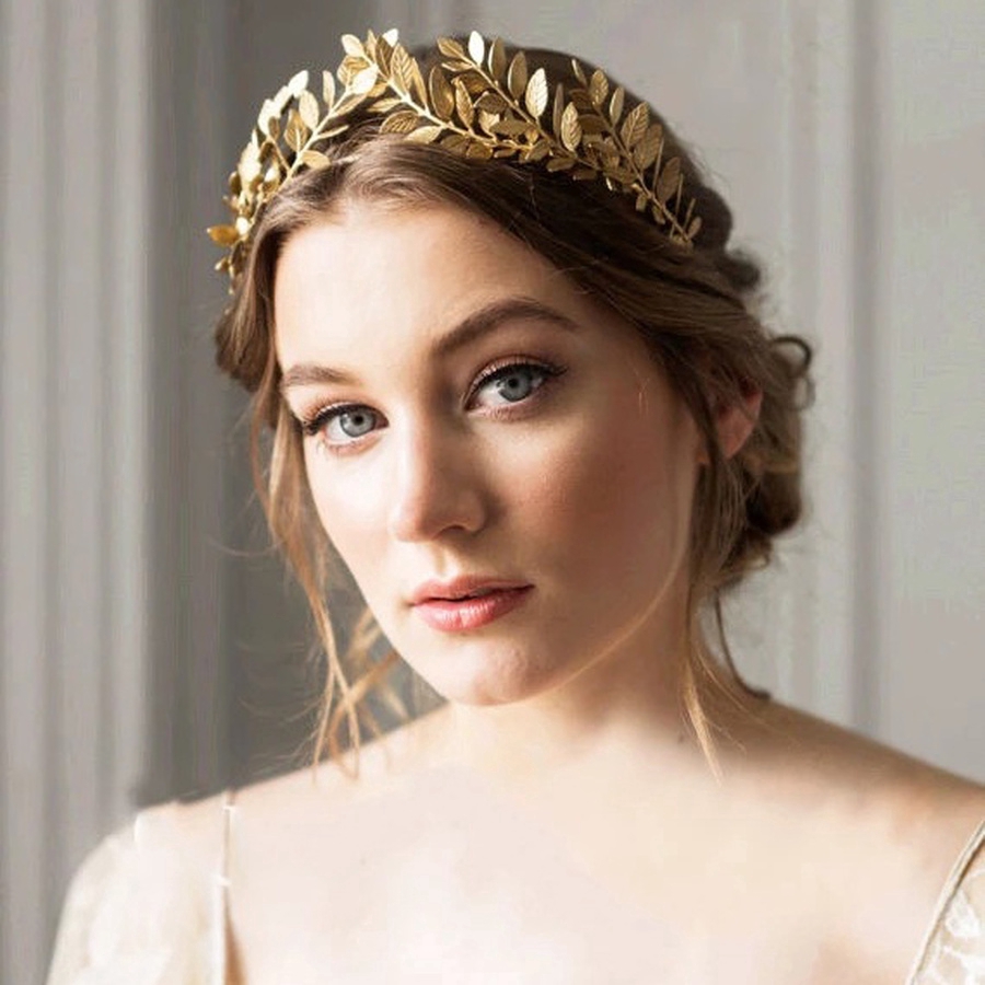 Cài tóc hình cành lá làm từ kim loại thời trang nữ