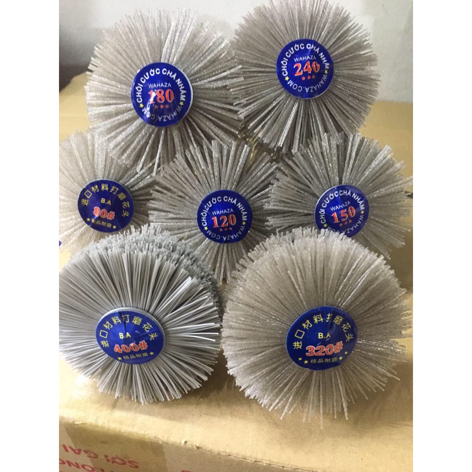 Chổi Quật Cước Chà Nhám đánh bóng gỗ, làm sạch mịn bề mặt gỗ lắp máy khoan cầm tay