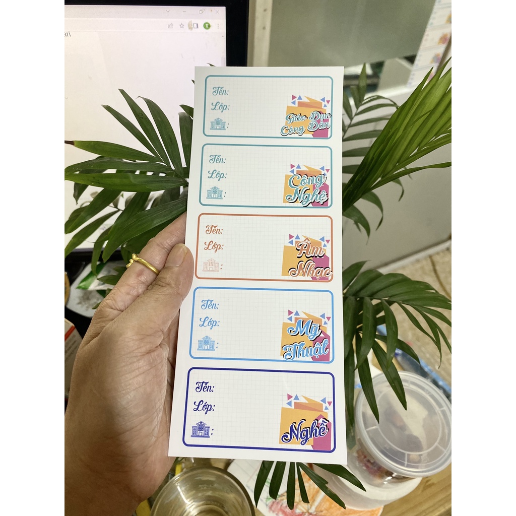Combo Nhãn Vở Môn Học Tiện Lợi - Sticker Ham Học - Cấp 2/ Cấp3