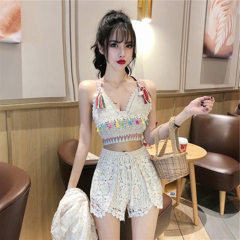 (Hàng Nhập) Áo len móc đi biển, Áo crochet #LL1369