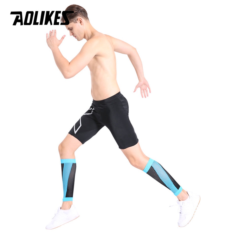 AOLIKES 1 Cặp Vớ Ống Chân Bảo Vệ Đầu Gối Co Giãn An Toàn Khi Chơi Thể Thao