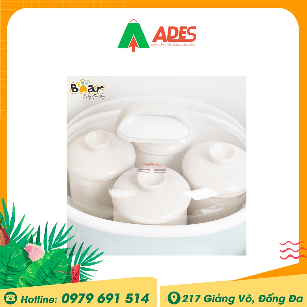 Nồi nấu chậm Bear SUBE003 2,5L - BẢN QUỐC TẾ - Chính hãng Bảo hành 12 tháng - Nấu cháo, Ninh, Hầm, Hấp - NEW 2021