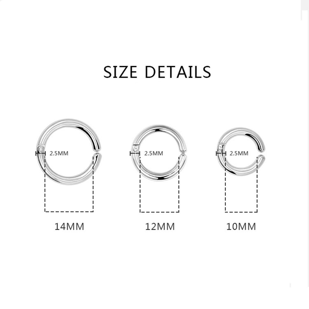 Max Black|Khuyên Tai Dạng Vòng Không Xỏ Bằng Thép Titan Nhiều Màu Sắc Phong Cách Unisex