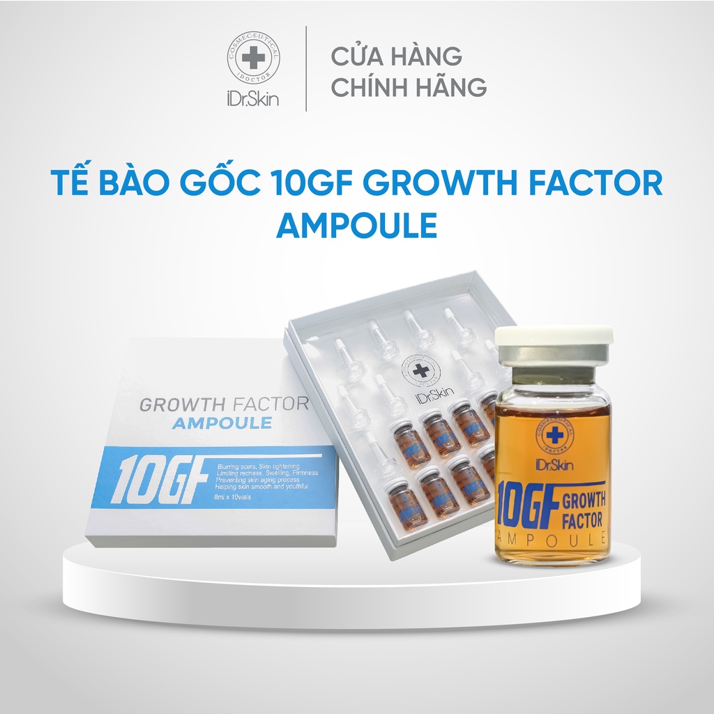 [iDr.Skin Chính Hãng] Tế Bào Gốc tái tạo da IDr.Skin 10GF Growth Factor tăng sinh tế bào giúp da căng bóng 10 lọ*8ml