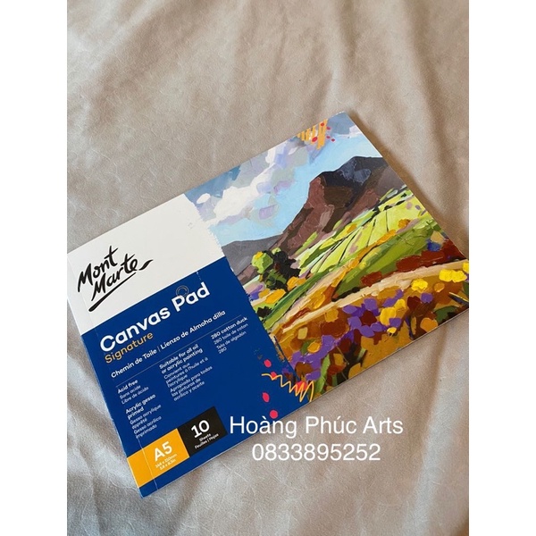 Canvas dạng sổ Mont Marte - Canvas Pad các size A3/A4/A5 - Sổ 10 toan - 280gsm