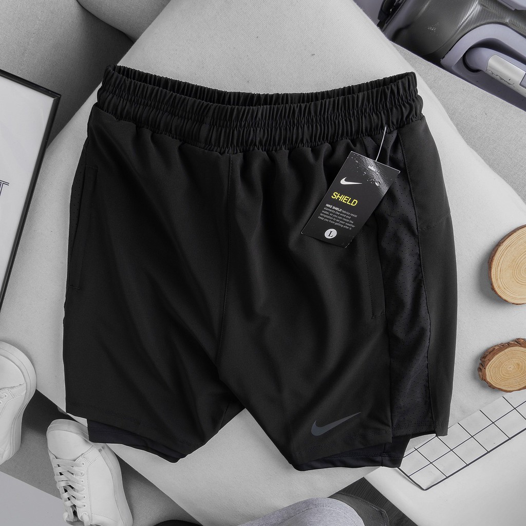 Quần short thể thao/ Quần tập gym nam 2 lớp vải legging cao cấp 2941