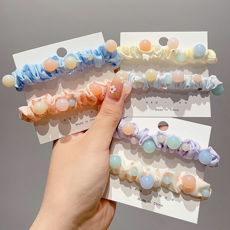 Dây Buộc Tóc Cao Su Co Giãn Nhiều Màu Dễ Thương Chất Lượng Cao