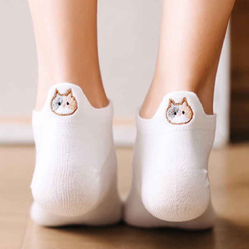 Vớ Ngắn Tàng Hình Thêu Hình Động Vật Dễ Thương Thời Trang Mùa Hè Cho Nữ