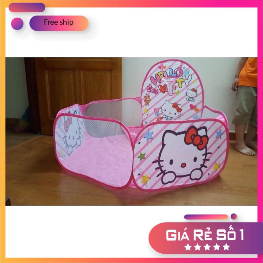 [Bán giá Rẻ] LỀU BÓNG HELLO KITTY + CÁ CHO BÉ + BÓNG 1 túi ( 95-100 quả )