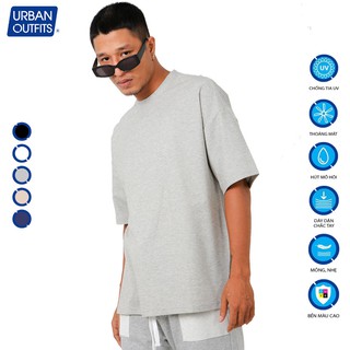 Áo Thun Nam Tay Lở URBAN OUTFITS Không Cổ Overtee Tròn Form Rộng Big Size 100% Lux Cotton Unisex Màu Xám Tiêu ATO0002LGR