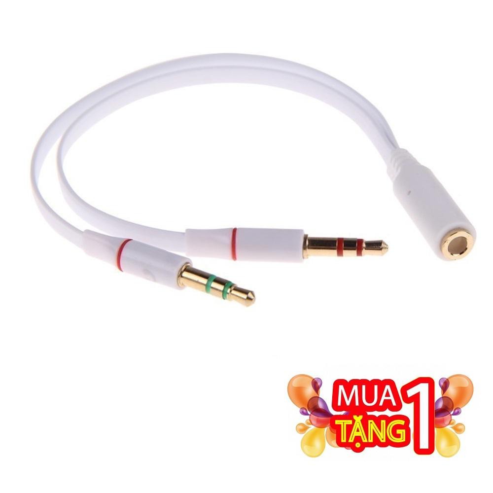 jack gộp audio và mic 3.5 | jack gộp tai nghe 3.5 (trắng)