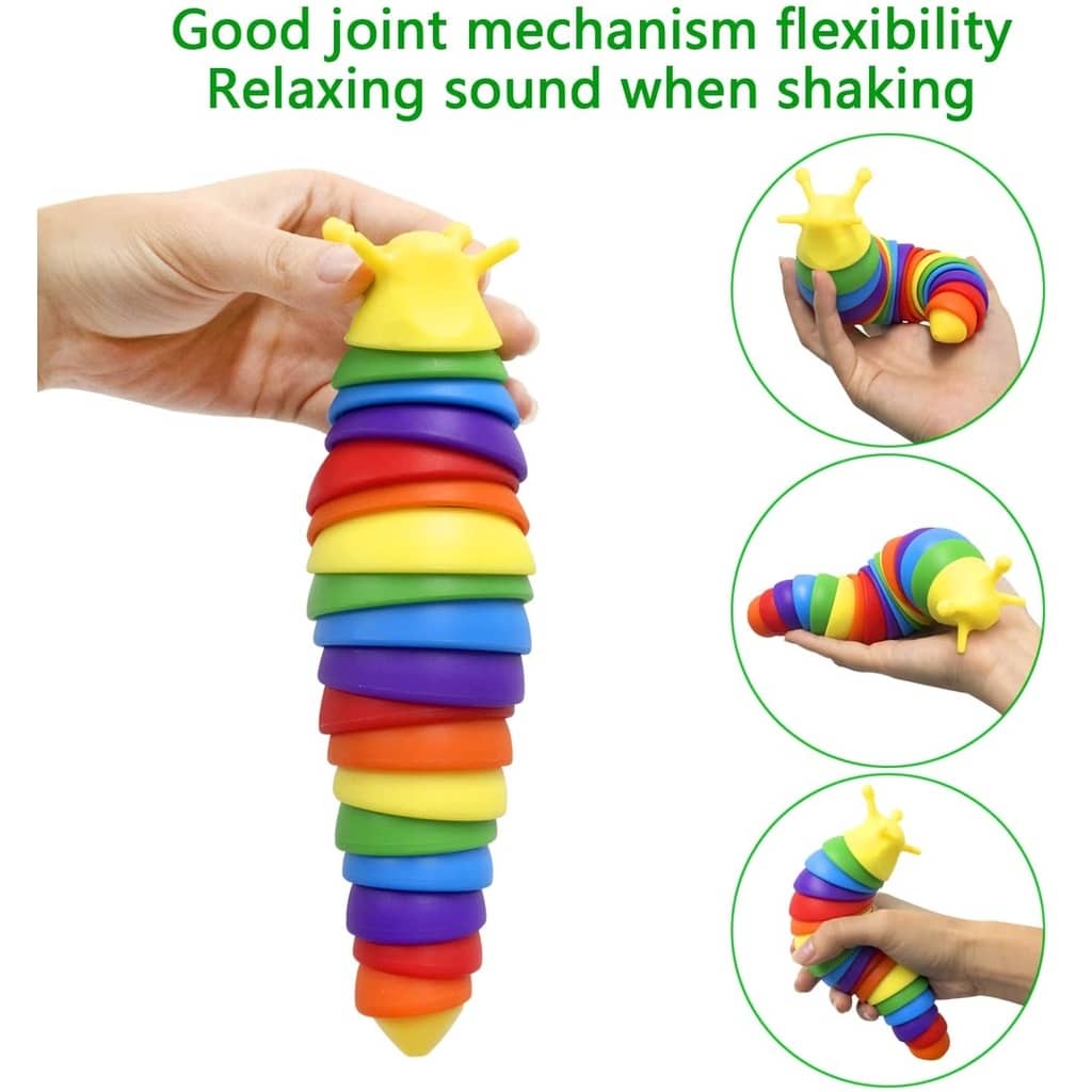 Đồ chơi ốc sên sâu đèn 3D giảm stres , có khớp kéo giãn