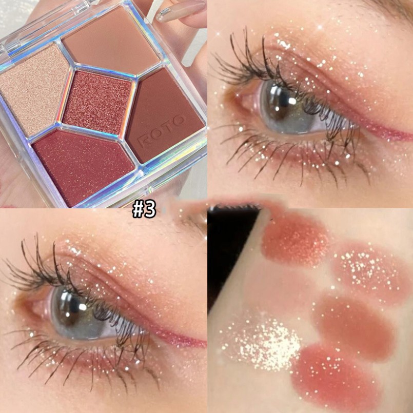 Bảng phấn mắt 5 màu ROTO Eye Shadow Colors Tone màu xám lạnh 8.5g