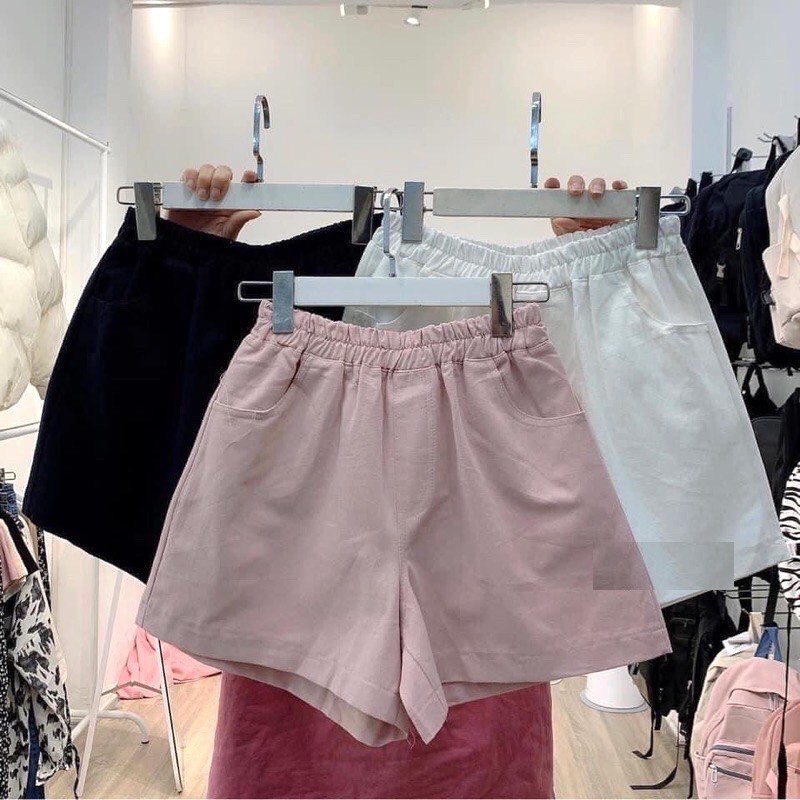 Quần Short Cotton Trơn PEONYB Nữ [FREESHIP] 🌸 Shorts đùi ống rộng, thun ngắn mặc ở nhà đi ngủ cạp chun Ulzzang HOT = 🌸