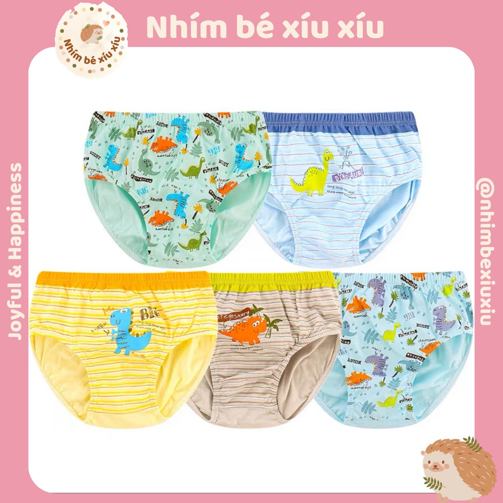 Quần sịp bé trai chất cotton (13-42.5kg) hình khủng long siêu nhân ô tô VT89