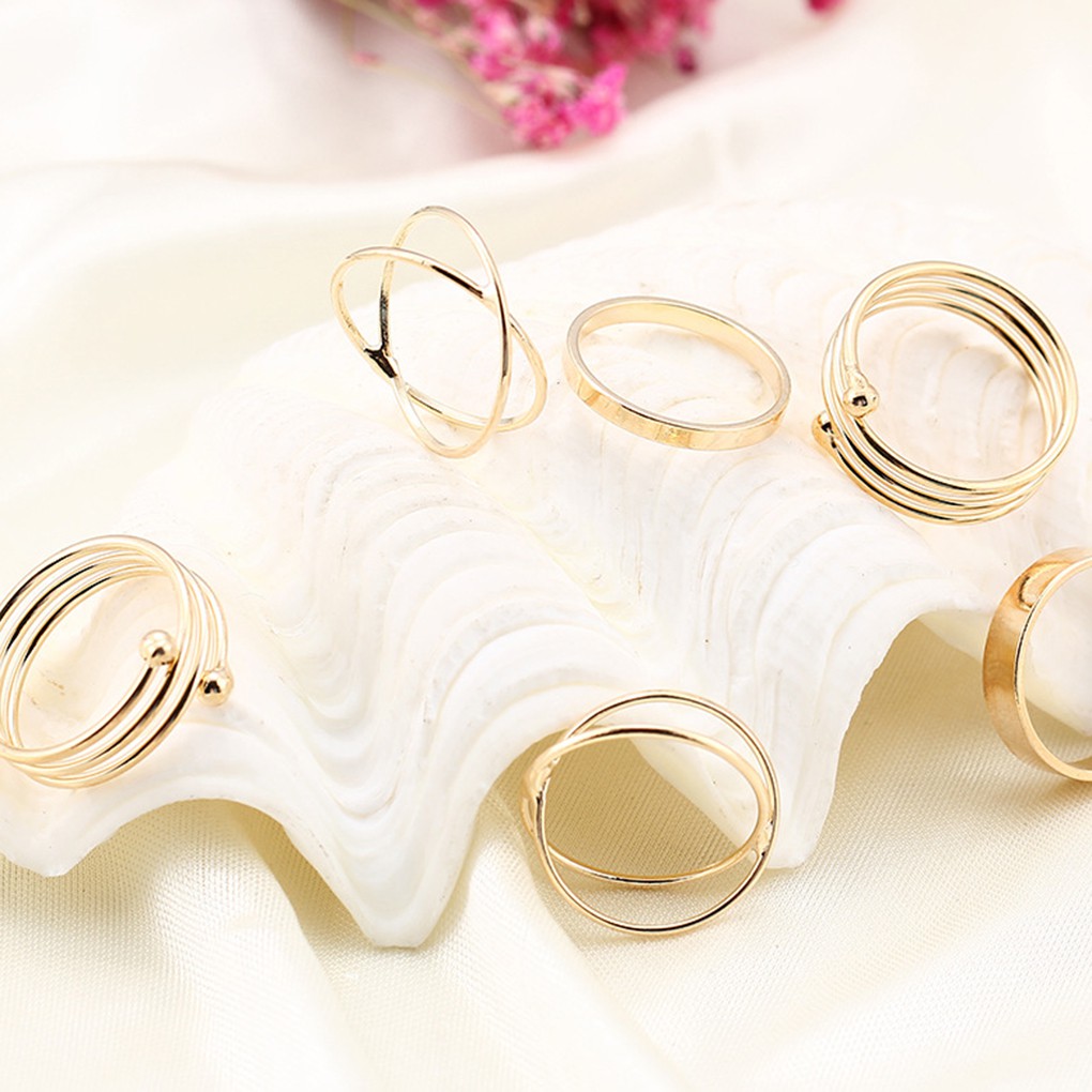 Bộ 6 nhẫn đeo tay cho nam và nữ