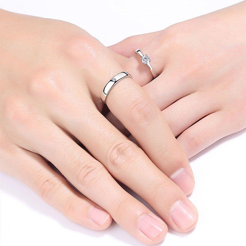 1 Cặp Nhẫn Hở BERNARDO Có Thể Điều Chỉnh Kích Cỡ|Trang Sức Đôi Mạ Màu Trang Sức Cho Cặp Đôi