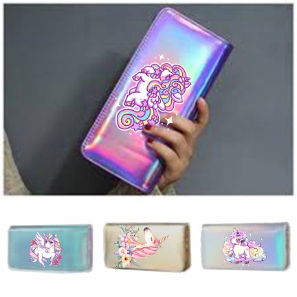 Ví ngựa thần hologram unicorn VHI17 ví dẹt thời trang nhiều ngăn ví dáng dài cute dễ thương