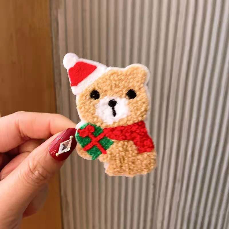 Kẹp tóc BB phối lông phong cách giáng sinh dễ thương cho bé