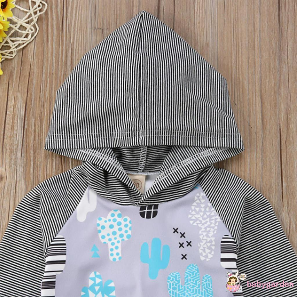 Áo Khoác Có Nón Và Quần Legging Họa Tiết Cây Xương Rồng Cho Bé Trai Từ 0-3 Tuổi