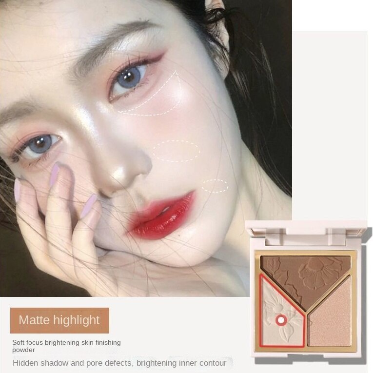 Bảng Phấn Tạo Khối/Phấn Má Hồng/Phấn Bắt Sáng/Tạo Khối Tất Cả Trong Một Làm Sáng Da