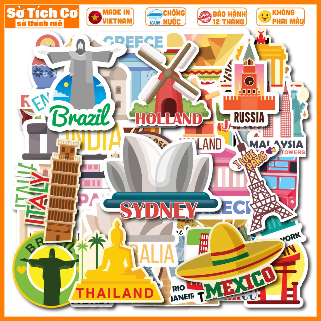 Country dán điện thoại, laptop, mũ bảo hiểm, guitar, vali MSP: T06