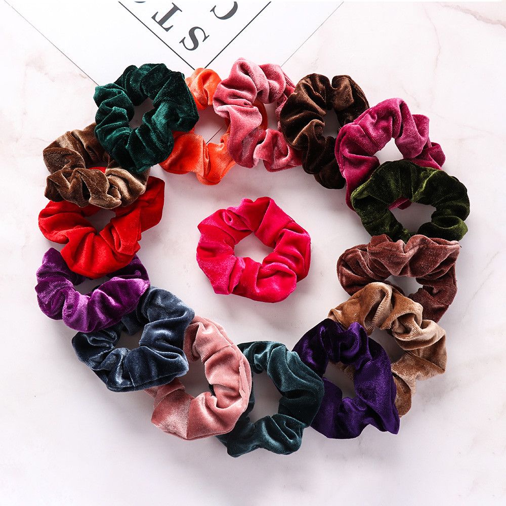 Dây buộc tóc vải nhung co giãn nhiều màu thời trang cho nữ