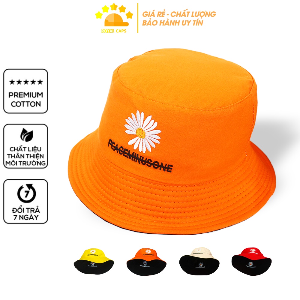 Mũ Bucket Nón Bucket Tai Bèo Nam Nữ 2 Mặt Hoa Cúc Peaceminusone Vải Kaki Unisex - Royal Caps