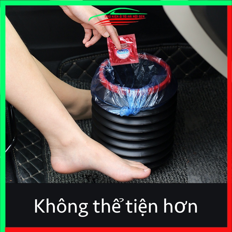 Giỏ gấp gọn đa năng có quai xách đựng đồ, đựng rác, đựng nước
