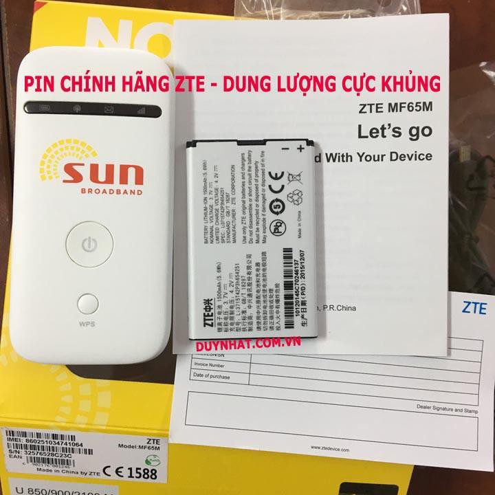 Pin phát wifi ZTE MF63,MF65 1500mAh