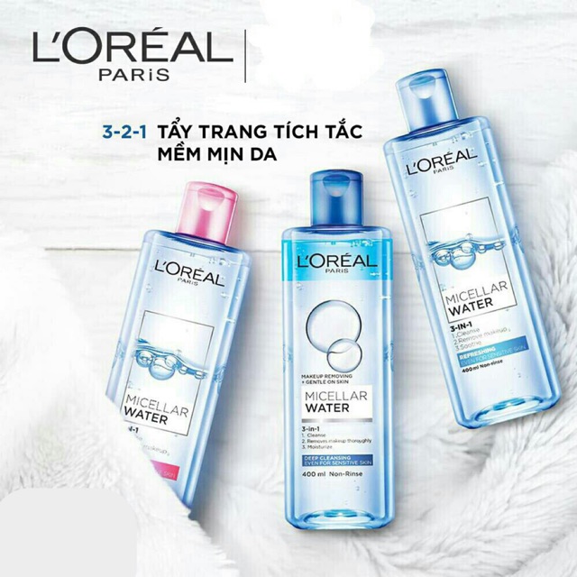 Nước tẩy trang L'Oreal Paris 3-in-1 Micellar Water