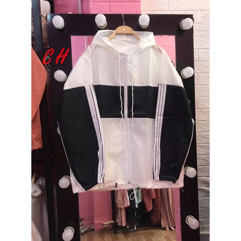 áo khoác gió đu nhẹ 1 lớp phối màu 3 sọc thể thao CH88