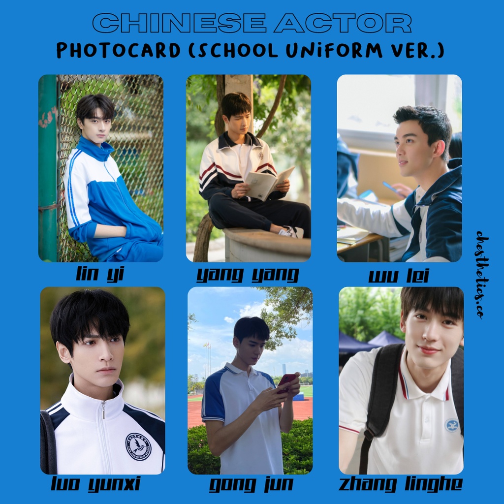 [ CHINA ACTOR ] Ảnh Card Bo Góc Diễn Viên Nam Trung Quốc - Chủ Đề Mặc Đồng Phục Học Sinh [ PHOTOCARD ]