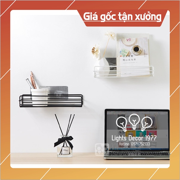 [HLSP116] Kệ sắt dán tường [Ảnh thật] [CÓ SẴN đa dụng, có móc treo tường Lights Decor 1977