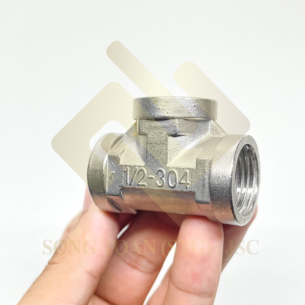 Tê inox G 1/2  DN15 ba đầu chia ren trong T phù hợp với các loại ren BSP hệ G dân dụng - Bằng Inox