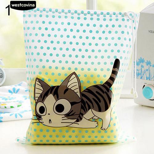 Túi PVC nhỏ có dây rút họa tiết hoạt hình xinh xắn dùng đựng đồ vật nhỏ tiện dụng