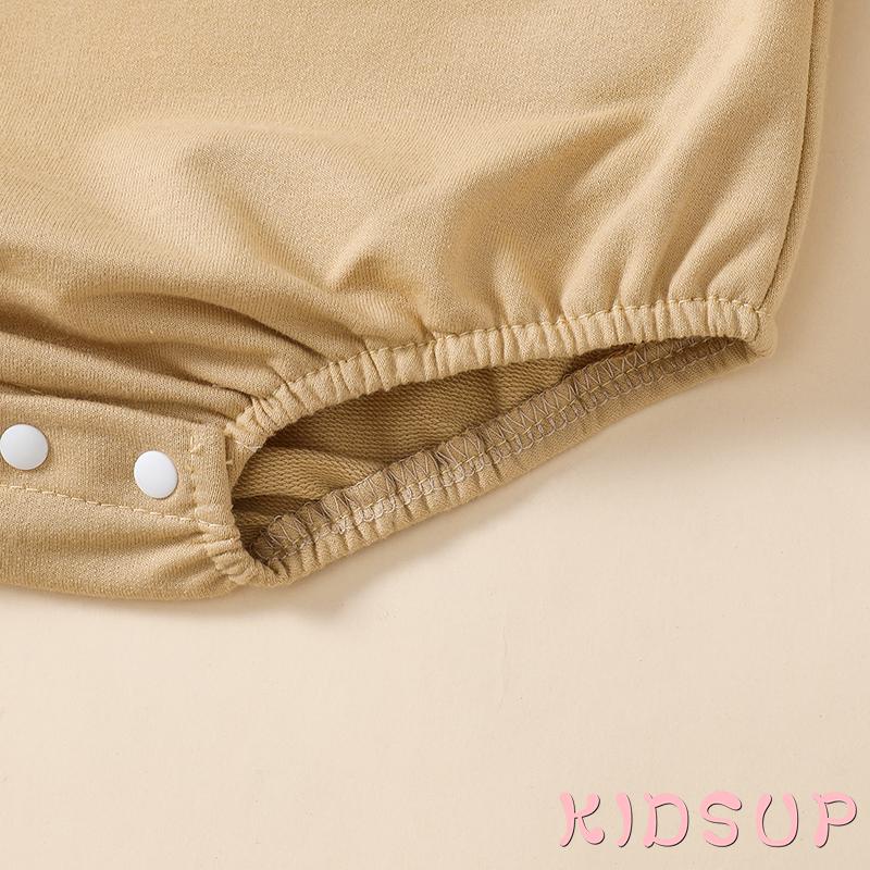 Kidsup1 Bộ Áo Liền Quần Tay Dài Cổ Tròn In Chữ Hoạt Hình Thời Trang Mùa Thu Dành Cho Bé Trai Bé Gái