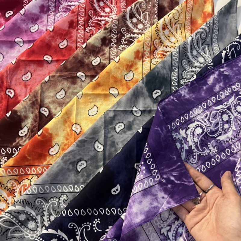 Khăn bandana loang màu nhiều màu size 55x55cm