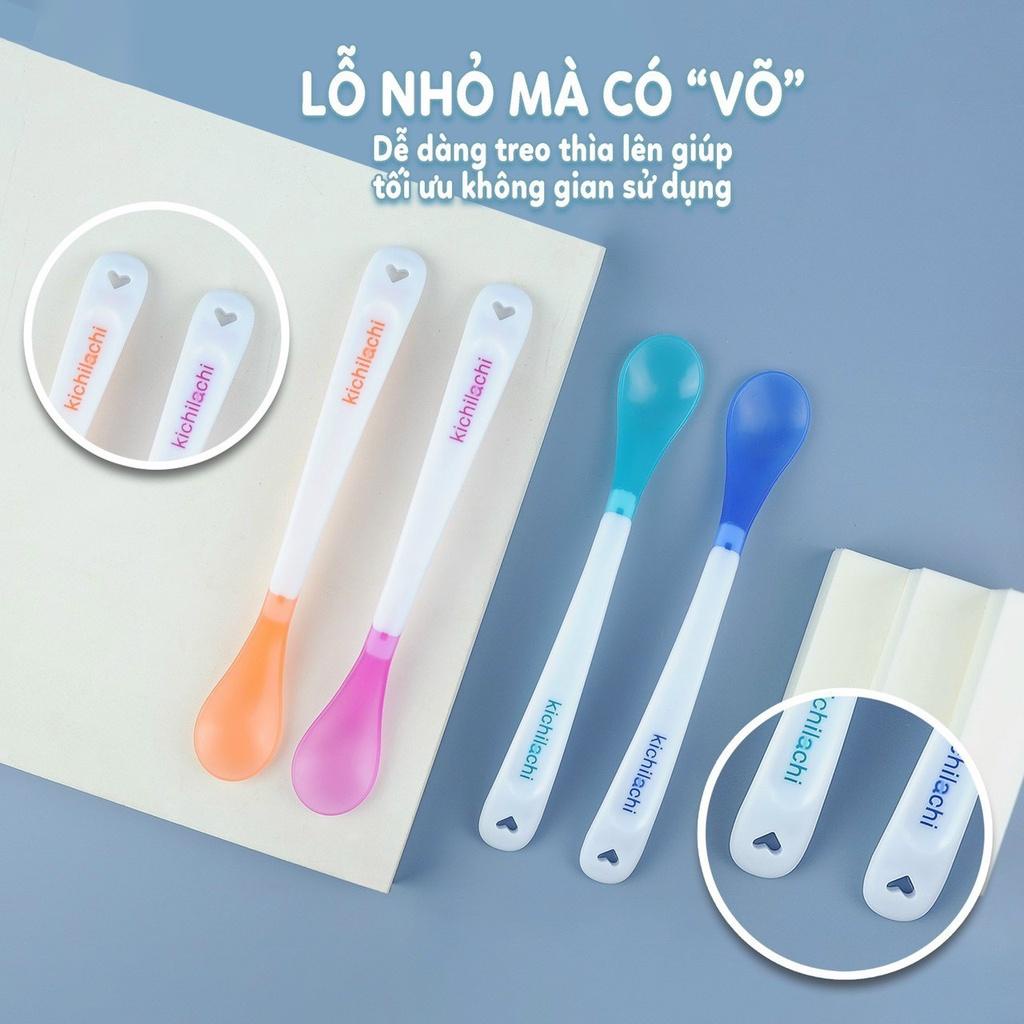 Bộ 4 Thìa Báo Nóng, Muỗng Cảm Ứng Nhiệt Kichi Cho Bé (Màu Ngẫu Nhiên) - Pupu Kids Shop