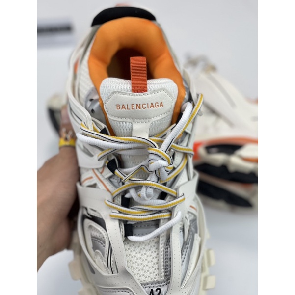Giày Sneaker 🔥 Track 3 cam trắng kèm phụ kiện